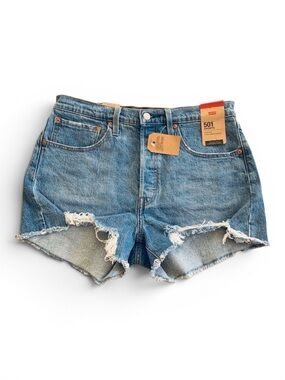 NEW Levi’s 501 High Rise Waist Medium Washed Jean Denim Shorts Women Size 30 NWT